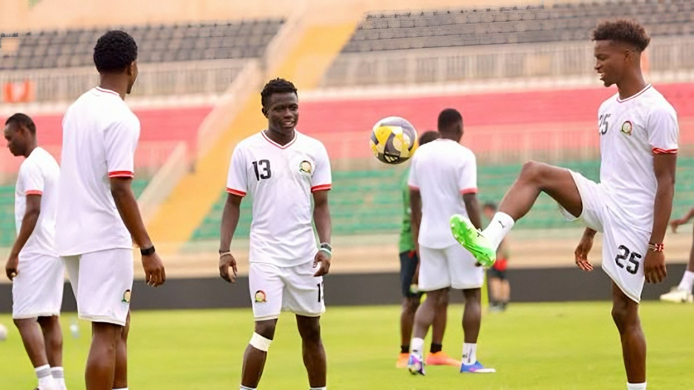 Javan Ochieng training with the Kenya national team